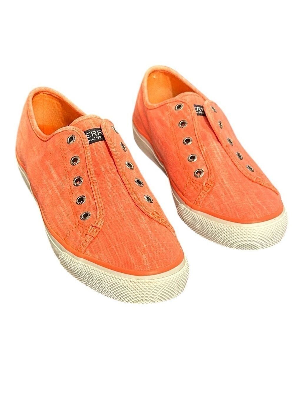 Sperry Top-Sider Seacoast Ripstop Coral Sneakers Boat Deck Shoes Women’s Sz 8.5